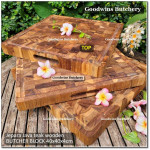 Cutting board BUTCHER BLOCK SQUARE 40x40x4cm +/-4.3kg talenan kayu jati Jepara